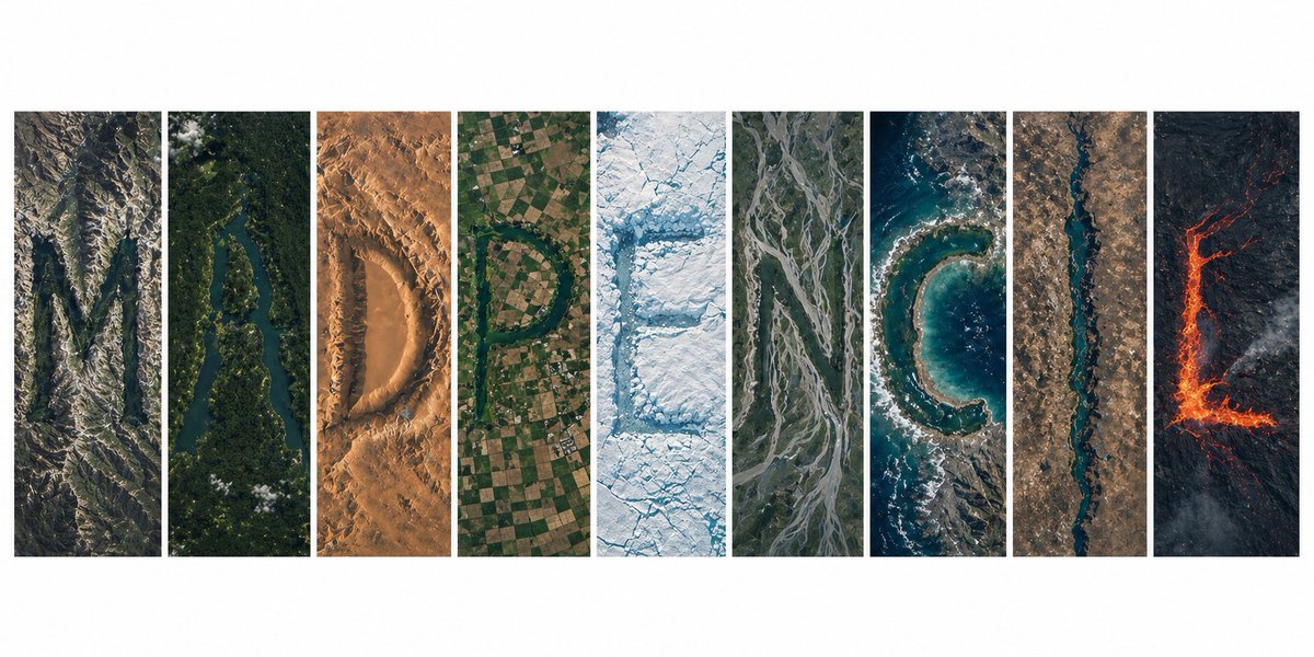 Topographic Letter Satellite Panels